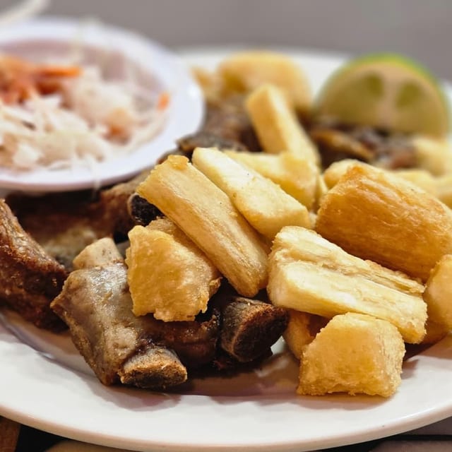 Yuca Con Chicharron.